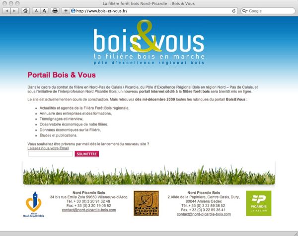 Un nouveau Portail Web pour la Filière Forêt-Bois en Nord-Pas-de-Calais/Picardie