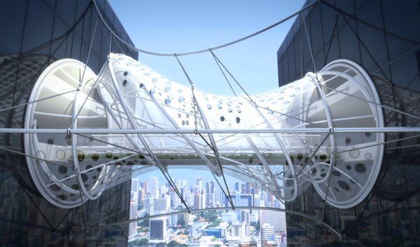 Une passerelle écolo-futuriste pour relier deux immeubles