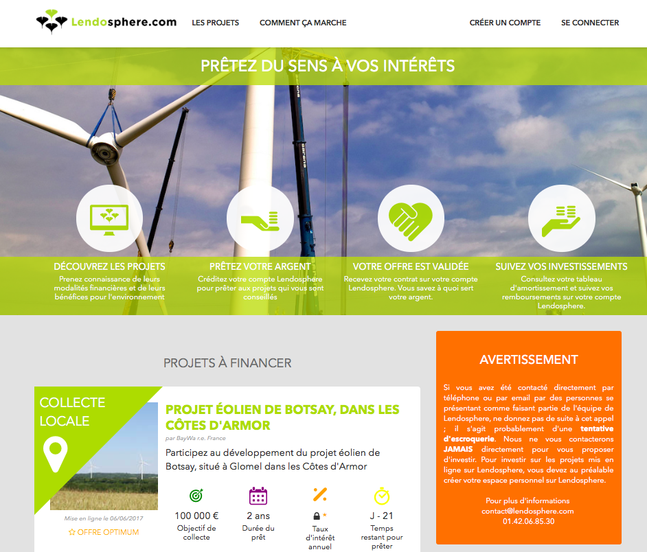 Lendosphere : le crowdfunding des énergies renouvelables
