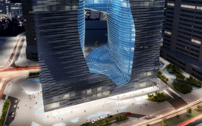 Façade en verre organique