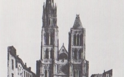 Reconstruction de la flèche de la basilique de Saint-Denis démontée par Viollet-le-Duc
