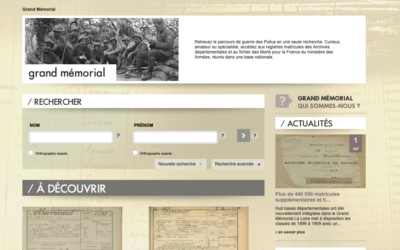 La plateforme du Grand Mémorial recense neuf millions de soldats de la Grande Guerre