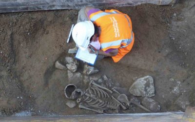 Une tranchée met au jour les vestiges d&rsquo;une nécropole à Mâcon
