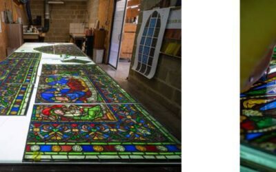 Les vitraux du déambulatoire de la basilique Saint-Denis restaurés au plus proche